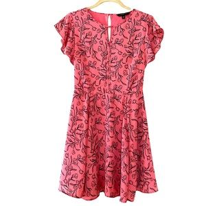 Banana Republic Pink(Coral) Floral Print Dress size 00 Petite